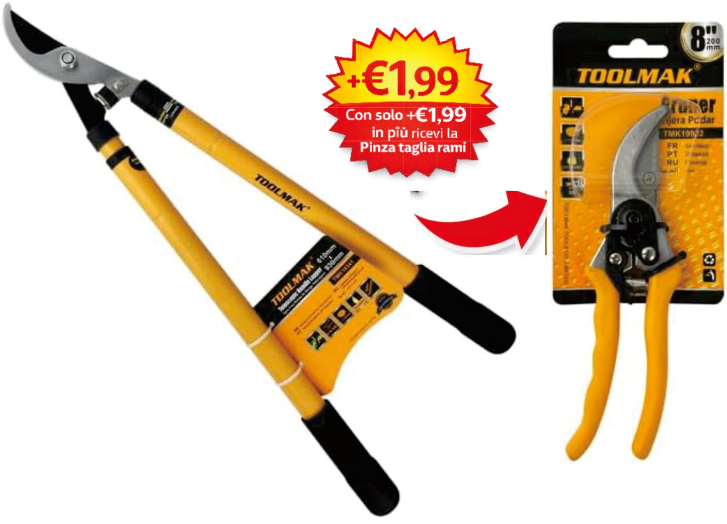 Troncarami Telescopico da 610–930 mm, Forbici Potatura Professionali con Manico Allungabile, Lama in Acciaio, Ideale per Alberi, Siepi e Rami Spessi