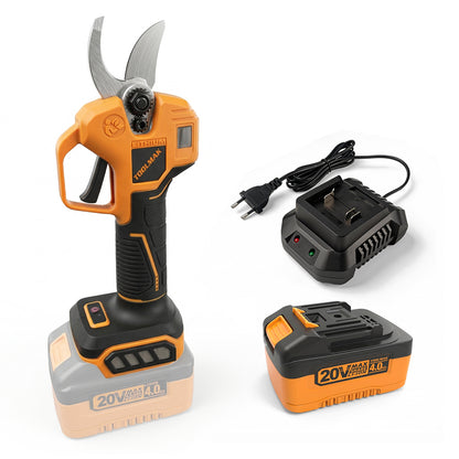 TOOLMAK Forbici Elettriche da Potatura 20V Brushless, 40 mm, Cesoia a Batteria Professionale per Frutteto, Fattoria e giardinaggio