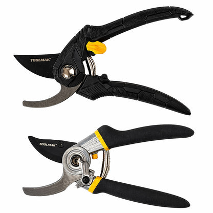 TOOLMAK Forbici da Potatura Professionali  Cesoie da Giardino con Lama Affilata in Acciaio, Impugnatura Ergonomica Antiscivolo, Forbici per Rami, Rose, Bonsai e Piante, Attrezzi da Giardinaggio