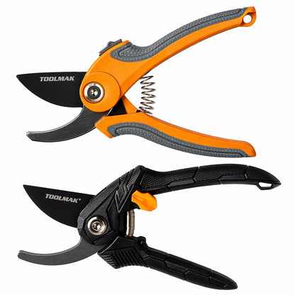 TOOLMAK Forbici da Potatura Professionali  Cesoie da Giardino con Lama Affilata in Acciaio, Impugnatura Ergonomica Antiscivolo, Forbici per Rami, Rose, Bonsai e Piante, Attrezzi da Giardinaggio