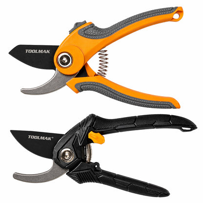 TOOLMAK Forbici da Potatura Professionali  Cesoie da Giardino con Lama Affilata in Acciaio, Impugnatura Ergonomica Antiscivolo, Forbici per Rami, Rose, Bonsai e Piante, Attrezzi da Giardinaggio