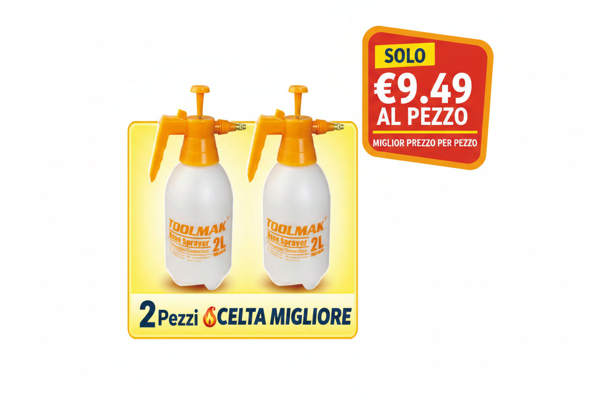 TOOLMAK Spruzzatore a Pressione 2L per Piante e Giardino, Spruzzatore Manuale con Pompa, Nebulizzatore con Ugello Regolabile per Acqua, Fertilizzante e DiserbanteTMK19544