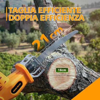 TOOLMAK Sega a Gattuccio da Giardino a Batteria 20V, Sega Reciprocante Elettrica per Potatura Alberi e Rami, Lama 210 mm
