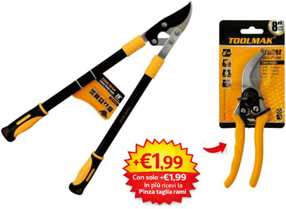 Troncarami Telescopico da 610–930 mm, Forbici Potatura Professionali con Manico Allungabile, Lama in Acciaio, Ideale per Alberi, Siepi e Rami Spessi