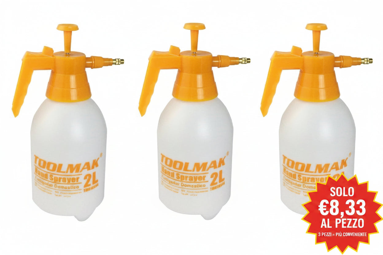 TOOLMAK Spruzzatore a Pressione 2L per Piante e Giardino, Spruzzatore Manuale con Pompa, Nebulizzatore con Ugello Regolabile per Acqua, Fertilizzante e DiserbanteTMK19544