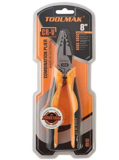 Pinza Universale da Elettricista TOOLMAK in Acciaio CR-V – Impugnatura Ergonomica