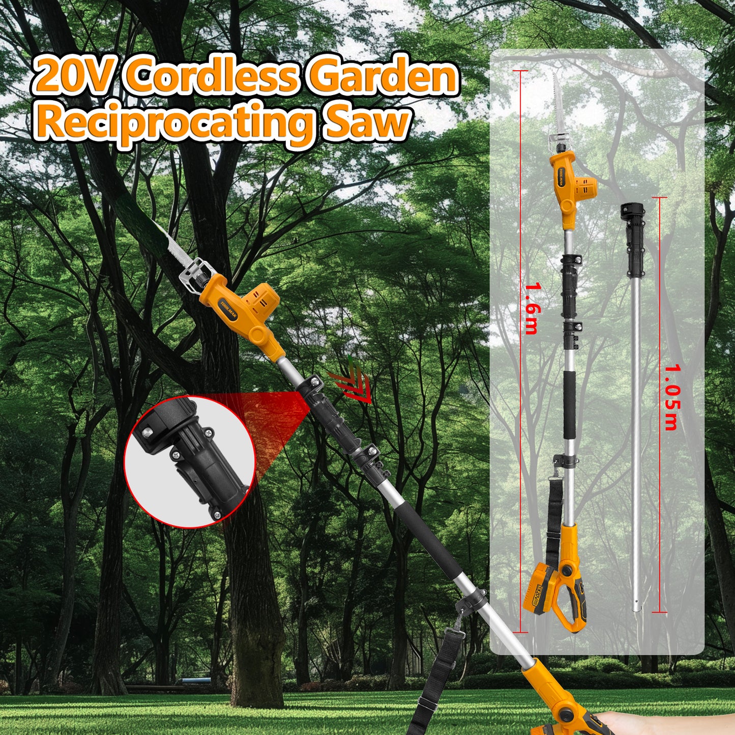 TOOLMAK-Sega a Palo Elettrica a Batteria (20V 4.0Ah)-HMK22133