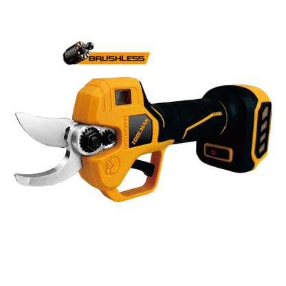 TOOLMAK -forbici da potatura Elettriche professionali a batteria al litio20V 4.0Ah - Motore brushless, Lama SK5affiliate，aperture 40 mm，taglio Max 25mm ,con caricabatteria-MK22134