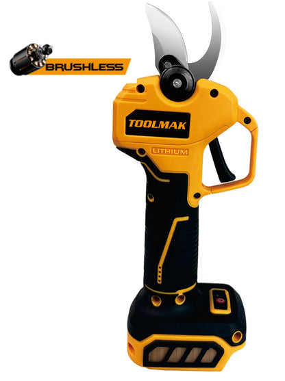 TOOLMAK -forbici da potatura Elettriche professionali a batteria al litio20V 4.0Ah - Motore brushless, Lama SK5affiliate，aperture 40 mm，taglio Max 25mm ,con caricabatteria-MK22134