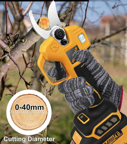 TOOLMAK -forbici da potatura Elettriche professionali a batteria al litio20V 4.0Ah - Motore brushless, Lama SK5affiliate，aperture 40 mm，taglio Max 25mm ,con caricabatteria-MK22134