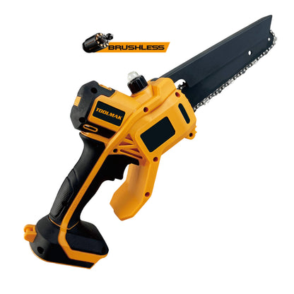TOOLMAK - Motosega a Batteria 20V, Motore Brushless,Lunghezz 6 "Pollici ，1100w,5500RPM, Sega Elettrica Senza Fili al Litio,per potatura Alberi e Giardino- HMK22139（6")