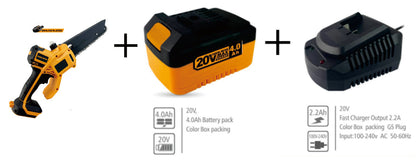 TOOLMAK - Motosega a Batteria 20V, Motore Brushless,Lunghezz 6 "Pollici ，1100w,5500RPM, Sega Elettrica Senza Fili al Litio,per potatura Alberi e Giardino- HMK22139（6")