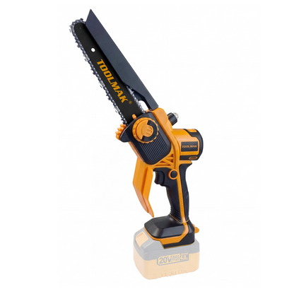 TOOLMAK Motosega a Batteria 20V Brushless 6/8 Pollici, Senza Fili con Motore Senza Spazzole, Velocità Variabile, Ideale per Potatura Alberi e Taglio Legna, con Pompetta Olio