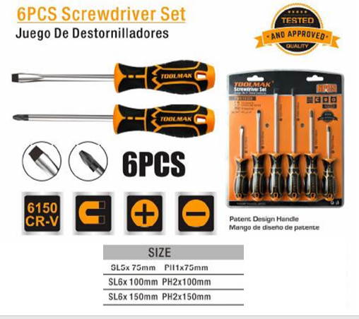 6pcs Screwdriver  set/Set di 6 pezzi di cacciavite