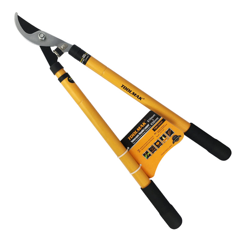 Troncarami Telescopico Lama in Acciaio Resistente, Impugnatura Antiscivolo, Manico Allungabile, Cesoie da Potatura per Rami Spessi e Giardinaggio