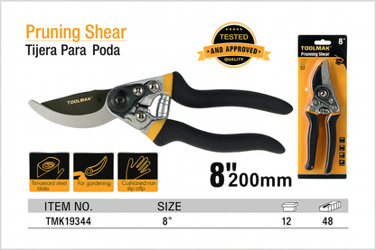 Forbice da Potatura TOOLMAK 200 mm – Taglio fino a 15 mm