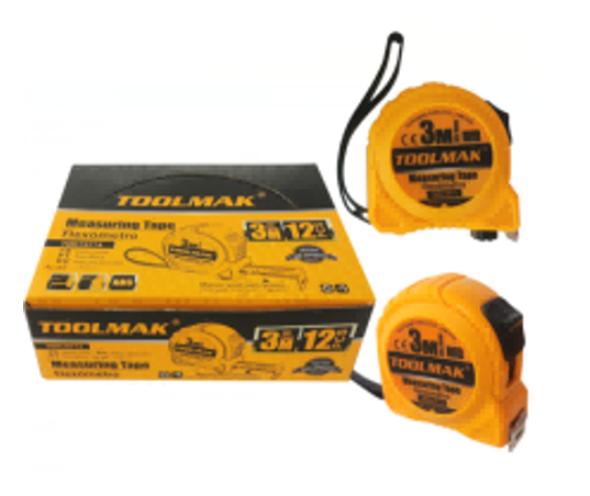 Flessometro Professionale, Nastro di Misurazione in Acciaio e ABS, 5 Metri x 25mm, Arancione e Nero TMK19775/TMK19774